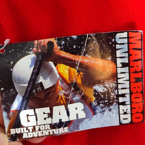 Vintage NWT Marlboro Unlimited 1/4 zip up corduroy jacket men's sz S red colour - Picture 7 of 13